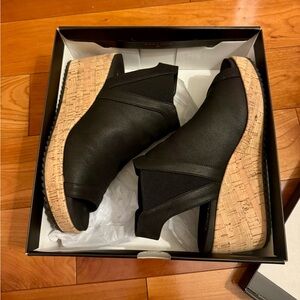 Corkys Black Peep-Toe Wedges